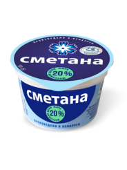 Сметана 20% в стаканчике "Вiцебскае малако"