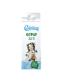 Кефир "Сафiйка" 3,2% в пюр-паке с крышкой