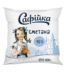 Сметана "Сафiйка" 15%
