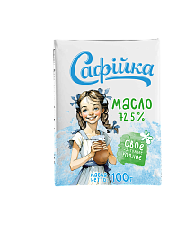 Масло сладкосливочное несоленое "Крестьянское" "Сафiйка" 72,5%