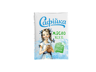 Масло сладкосливочное несоленое "Крестьянское" "Сафiйка" 72,5%
