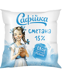 Сметана "Сафiйка" 15%