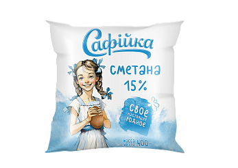 Сметана "Сафiйка" 15%